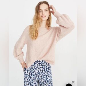 Madewell Gladwell Balloon-Sleeve Pullover alpaca wool blend Sweater small